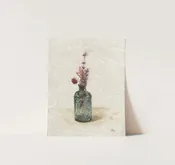 Green Crystal Vase with Dried Flowers - Giclée Print