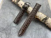 Dark Brown Hadley Roma Genuine Matte Alligator USA Made Strap 16mm X 16mm