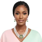 AKA Pearl Necklace Pink Green AKA Set
