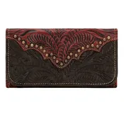 Annie's Secret Tri-Fold Wallet - Hand Tooled Genuine Leather