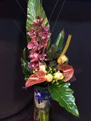 Elegant Orchid & Rose Harmony Bouquet - Exquisite Flower Arrangement — A1 Flowers