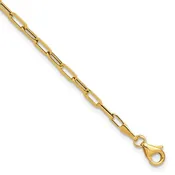 14K Polished Yellow Gold Paperclip Chain Bracelet