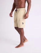10" CONTRAST STITCH STRETCH CARGO SWIM SHORTS
