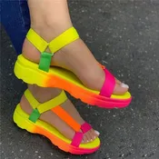 Big Size 43 Multi Colors Casual  Woman Flat Comfortable Sandals Light