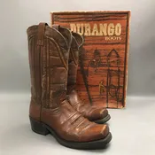 Durango Cowboy Boots Mens Brown Leather Distressed Western Pull On (9)