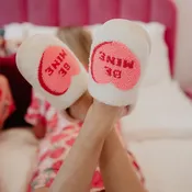 Be Mine Candy Heart Valentine's Slippers