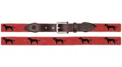 Black Lab Needlepoint Belt (Salmon)