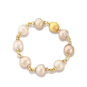Golden Brown Pearl and Diamond Bracelet in 18K Yellow Gold