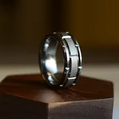 8mm Tungsten Wedding Band For Men In Silver Color