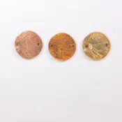 15mm Rainbow Copper 2 Hole Disk
