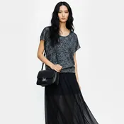 Black and Gray Animal Print Dolman Top
