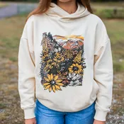 Flower Meadow Unisex Hoodie - Natural