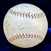 1935 New York Yankees Team Signed (14) Official Babe Ruth Home Run Special Baseball. Lou Gehrig. JSA — The Bullpen Sports Collectibles