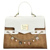 GOLDEN GIRLS CHARMS METALLIC CROCHET FABRIC HANDBAG