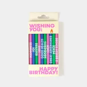 54 Celsius - Wishing You: Long 5" Birthday Candles (10 Pack), Multi-Color