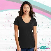 Ladies Port & Co Fan Favorite V-Neck T-Shirt