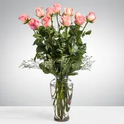 Dozen Long Stemmed Pink Roses by BloomNation™(21)