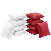 10-Piece 14" Outdoor Patio Pillow Set White Red