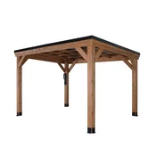 Backyard Discovery 12ft x 9.5ft Arcadia Slope Roof Cedar Gazebo with PowerPort