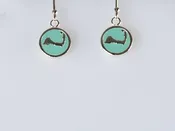 Cape Cod Mini Map Aqua Enamel Hanging Earrings — Lexaco