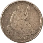 1837 SEATED LIBERTY HALF DIME LARGE DATE - PLEASING CIRCULATED EXAMPLE!