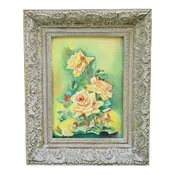 1970s Vintage Boho Chic Flowers Oil Painting — Heirloom House Antiques