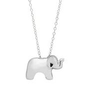 14k White Gold Mama Elephant Necklace