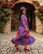 ALEGRA MAXI DRESS PURPLE  BEGONIA