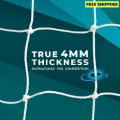 4mm Net for 4'x6' Goals with Depth - 4'6"x6'6"x2'6"x4'6"