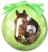 Brown w/White Blaze HORSE-Shatterproof Ball Ornament--3"-- by E &amp; S Pets