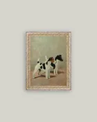 Petal Lane Home - Two Fox Terriers Framed Antique Art