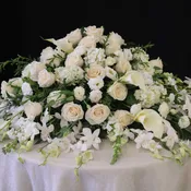 Cream & White Casket Cover