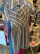 1950s Black and White Cotton Dress - Plus Size