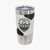 20oz Soccer Leatherette Tumbler