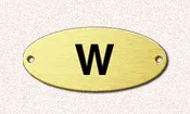 Letter Tags (26pcs) - Gold Background - Oval - 1" x 2.25"