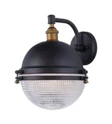 Maxim 10186OIAB Portside 12" Outdoor Wall Light | Oil Rubbed Bronze / Antique Brass