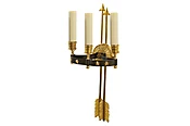 Black And Gilt Bronze Empire Style Three Light Arrow Motif Sconce