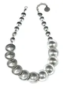 Cascading Disks Pewter Necklace