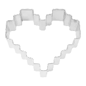 Heart Pixelated Cookie Cutter (3")