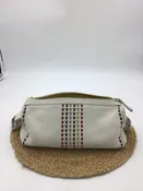 Brighton Purse White leather barrel shoulder bag