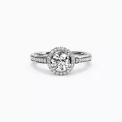 Halo Pavé Engagement Ring in 18K Gold | Bixlers®