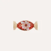 Clara Williams Cloisonné Floral Barrel Pendant