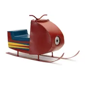 Vintage Metal Snowmobile Decor 12.5"L