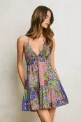 Ariyah Patchwork Mini Dress