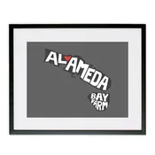 ALAMEDA/BAY FARM HEART POSTER GREY
