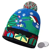 My Costume Wigs LED Light Up Christmas Toboggan Light-Up Sweater Knitted Santa Christmas Gift adult kids Christmas Hats 3 modes