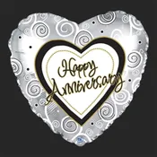 Happy Anniversary and Wedding Mylar Balloon