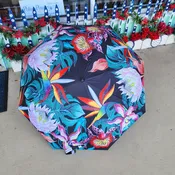 Anuschka ~ Umbrella ~ Black / bird of paradise
