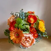 Tangerine - Silk cut flower bouquet