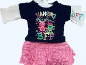 2 PC BFF SKIRT SET FOR AMERICAN GIRL DOLL